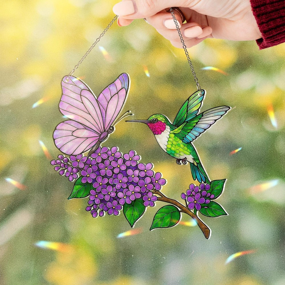 Hummingbirds Acrylic Window Hanging