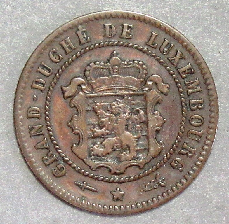LUXEMBOURG 1870 FIVE CENTIMES  ATTRACTIVE VF