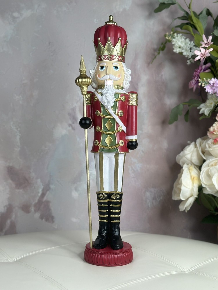 Northlight 22" Red and Gold Christmas Nutcracker with Scepter
