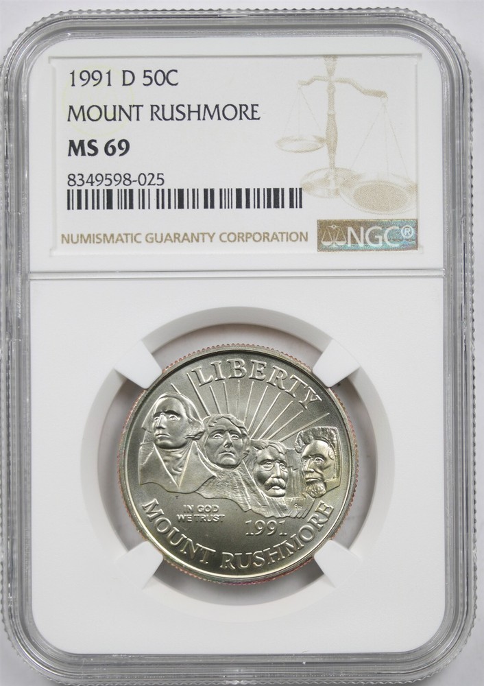 1991-D Mount Rushmore 50C NGC MS 69 Modern Commemorative Half Dollar
