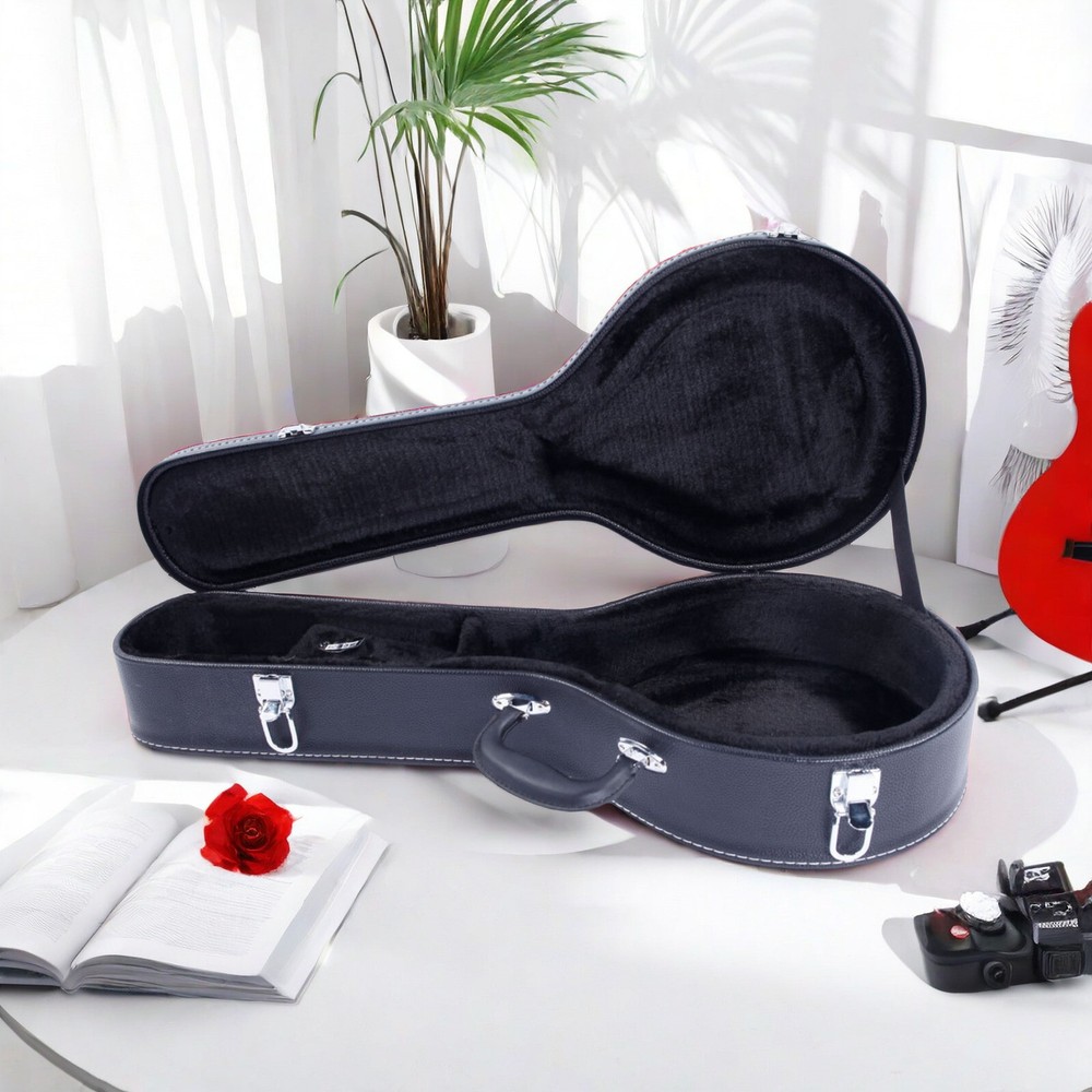 A-Style Black Mandolin Hard Shell Case With Microgroove, Mandoline Hard Case
