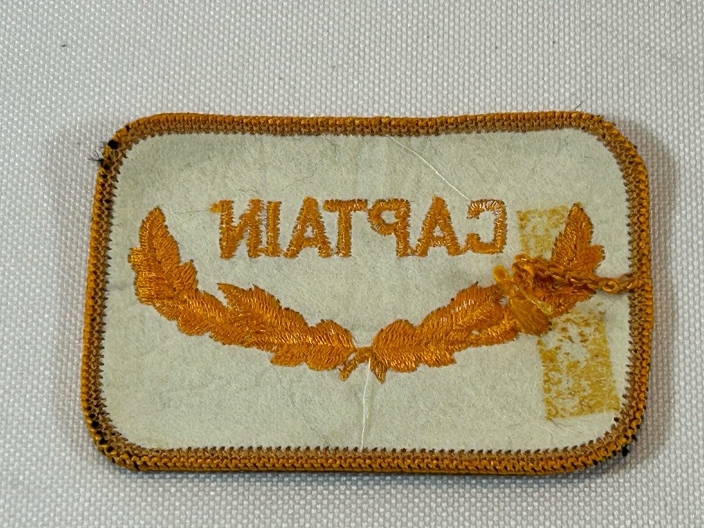 Vintage Trucker Snapback Hat Cap Patch Replacement Captain Gold Leaf Embroidered