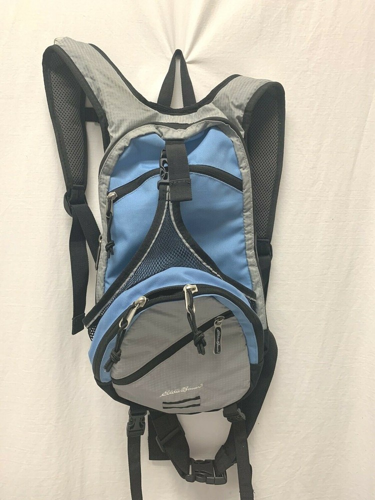 Eddie Bauer Blue/Gray Hydration Backpack w/Bladder 2L Hiking Outdoors Camping
