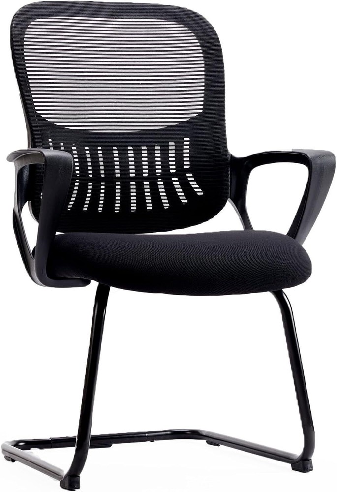 Mesh Office Chair Fixed Arm No Wheels Reception Conference Guest 1/2 Set