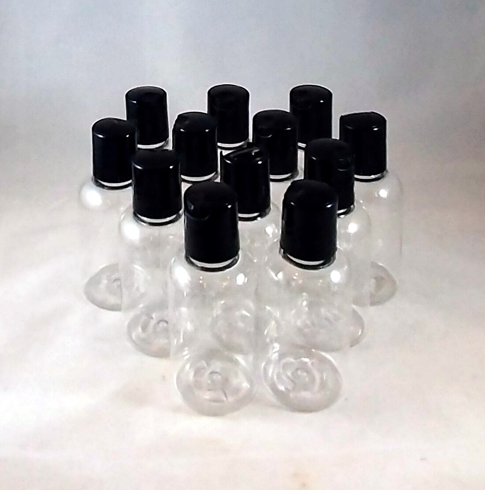 Clear PET 2 oz Plastic Bottles- Disc Cap or Pump Spray Atomizer Mult Quantities