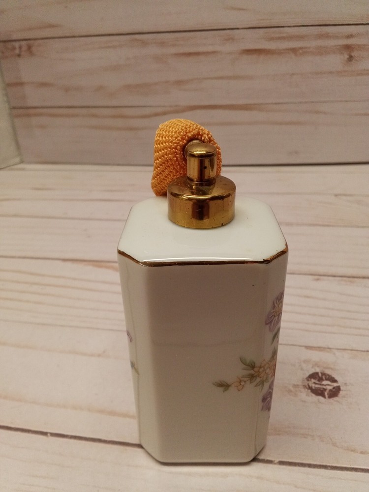 Signed KPM Porcelain Floral Pattern Atomizer empty perfume bottle