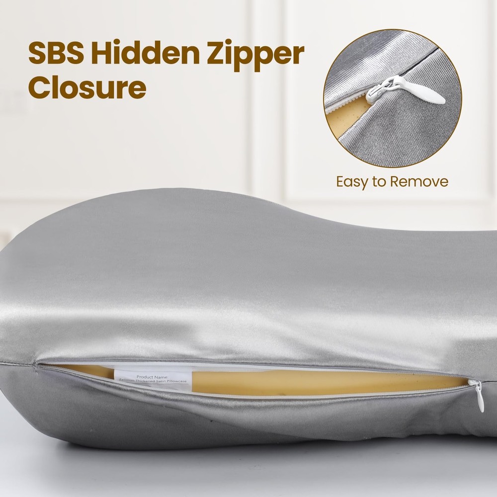 Thickened Satin Pillowcase for Cervical Pillow, Smooth & Soft Pillowcase, Con...