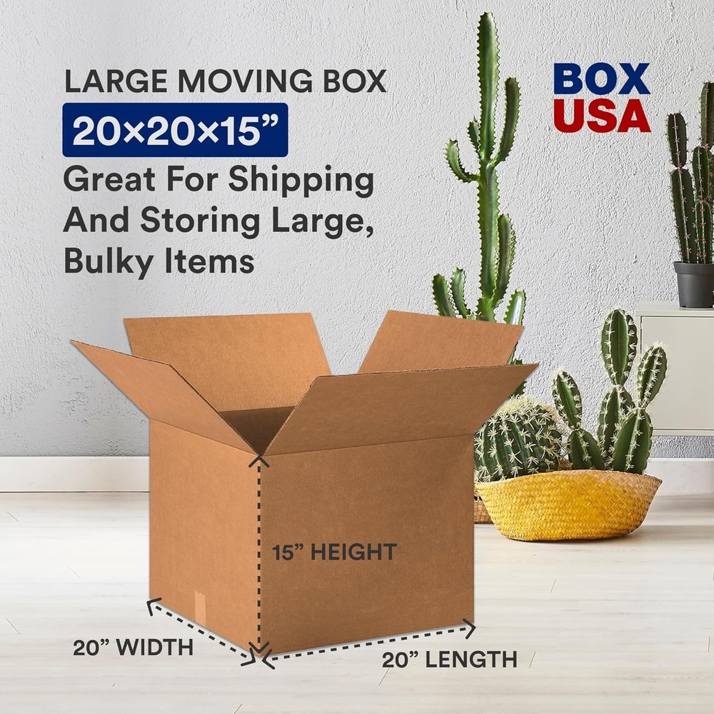 12 Large Corrugated Moving Boxes 20 x 20 x15"