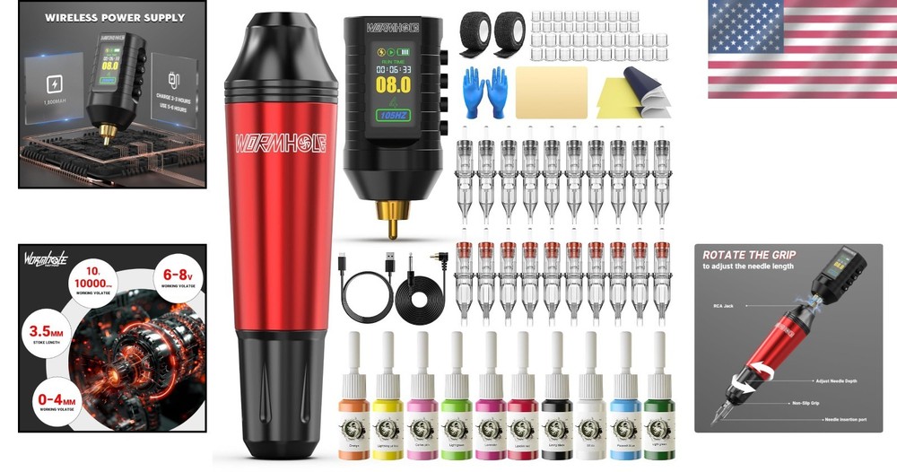 Aluminum Alloy Tattoo Machine Kit for Beginner