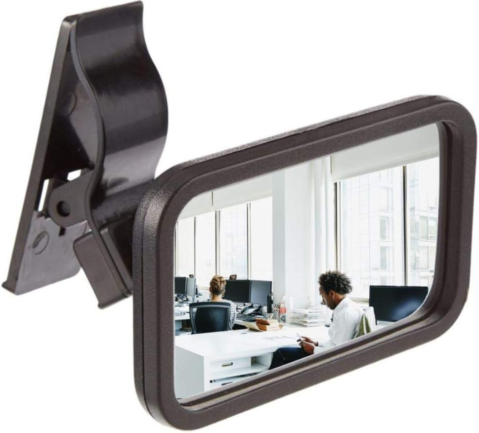 Clip-On Rear View Mirror for PC Monitors or Anywhere by (1 Pack)