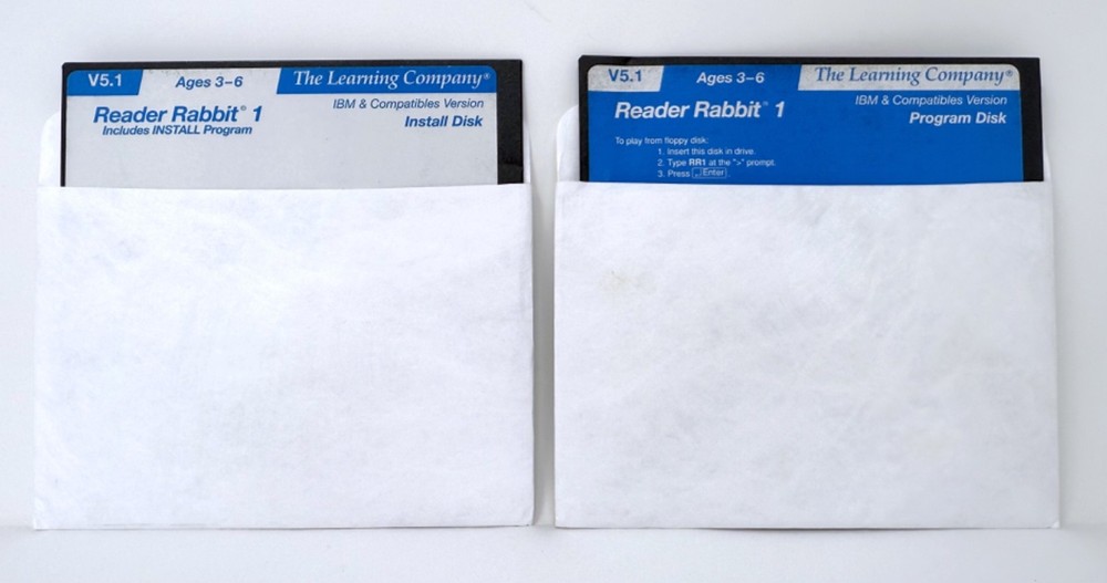 Vintage Floppy Disk Reader Rabbit 1 - Install and Program - The Learning Company