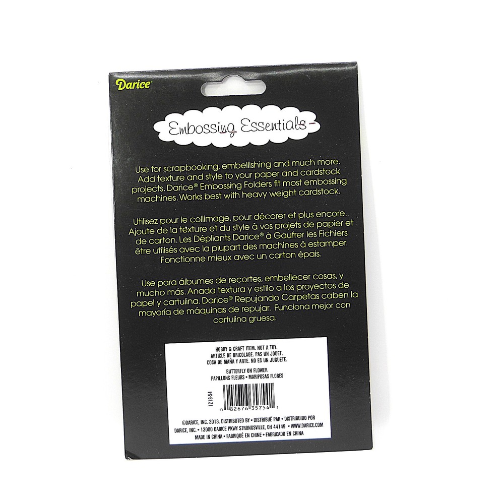 Retired Darice BUTTERFLY ON FLOWER Insect Bug Embossing Folder