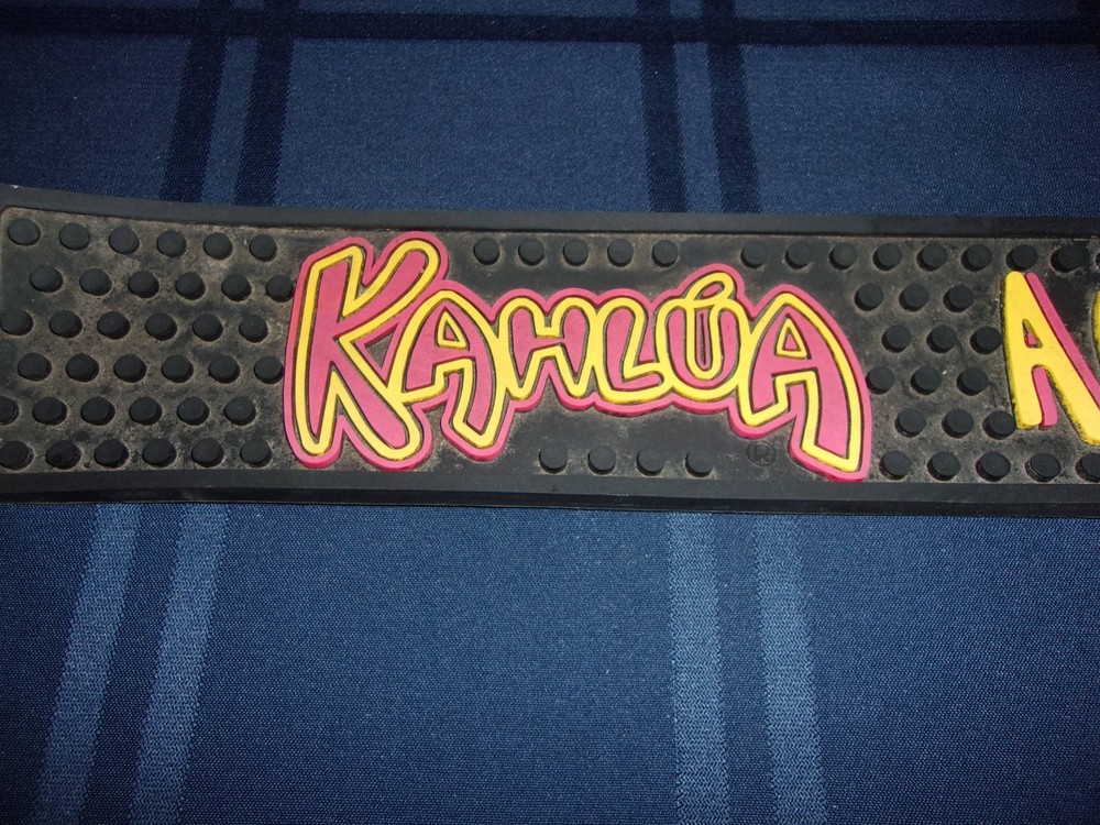 KAHLUA BAR RAIL RUNNER RUBBER ANYTHING GOES BLACK