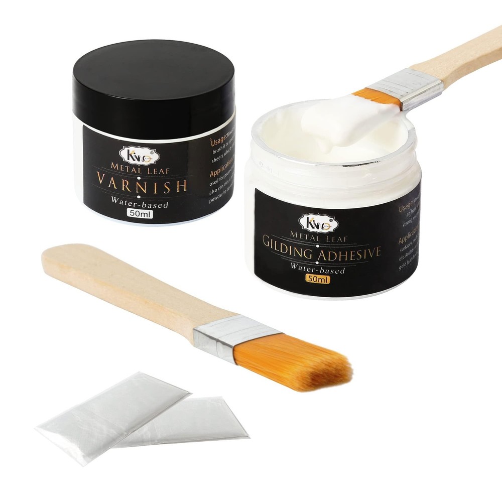 Gilding Adhesive, Gold Leaf Adhesive Kit, 50ml Epoxy glue+varnish