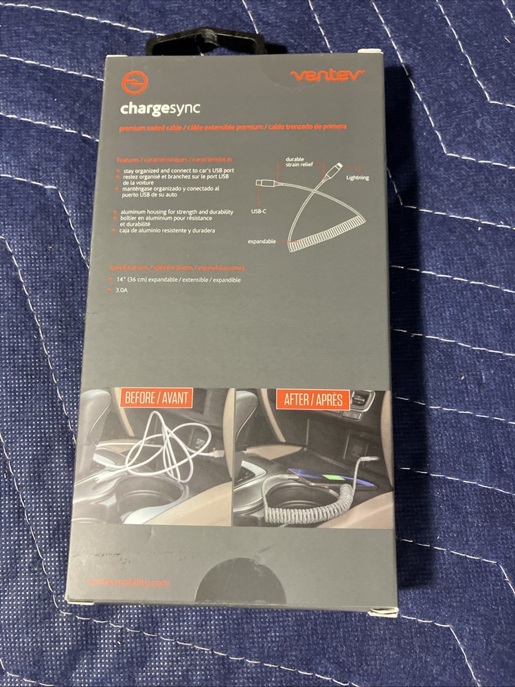 ChargeSync GRAY Helix Coiled Cable for iPhone/iPad/iPod *Tangle Free Dash*