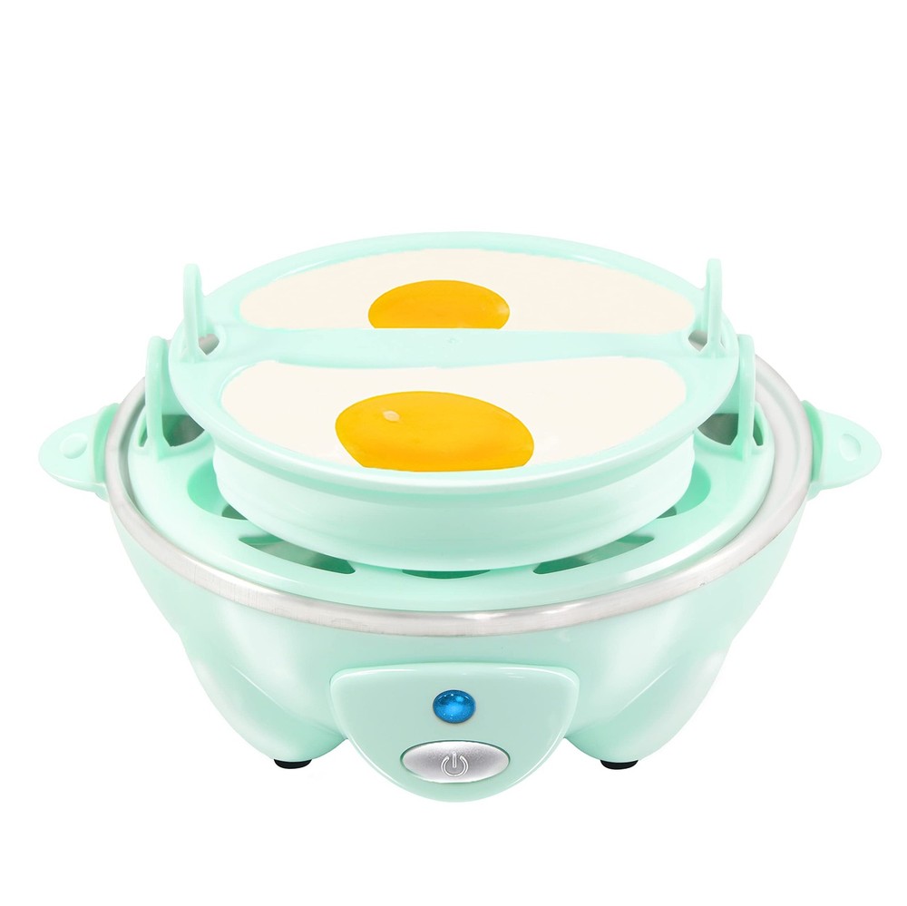 Easy Electric 7 Egg Capacity Soft, Medium, Hard-Boiled Cooker Poacher, Scrambled