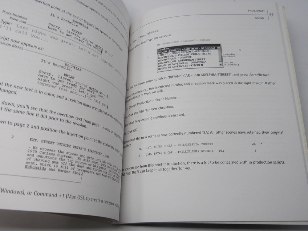 Final Draft Version 5 Scriptwriting Software Getting Started User's Guide 2002