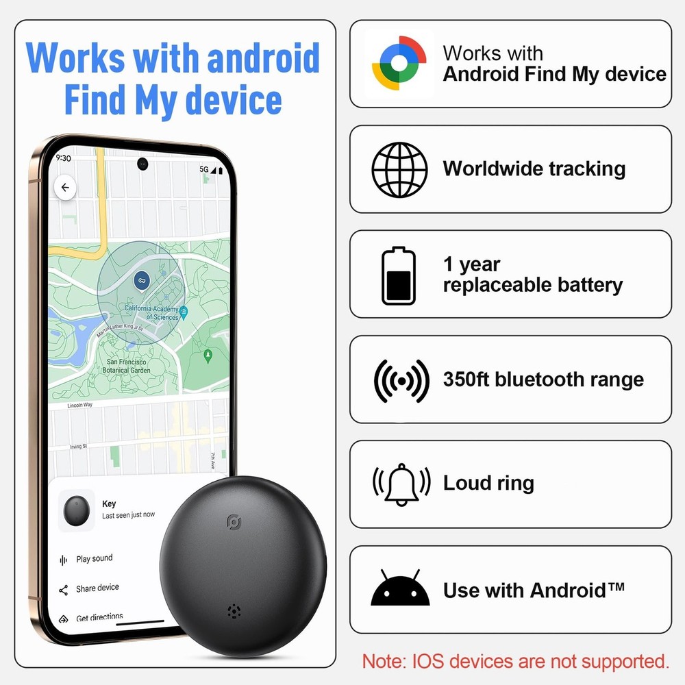 Tracker Tag for Android, Air Tracker Tags-4 Pack Android Tracker Tags Work wi...