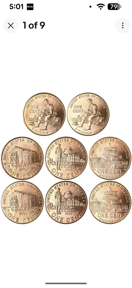 Complete 2009 P & D Bicentennial BU Lincoln Cent set 8 coins