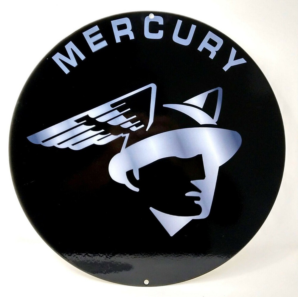Mercury Head Black Logo Wall Art - Ford Licensed (Large)