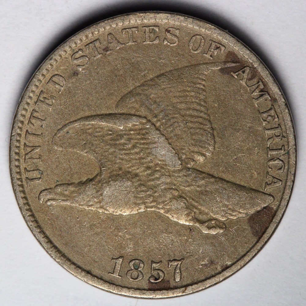 1857 Flying Eagle Cent Penny VF E118 TAEK
