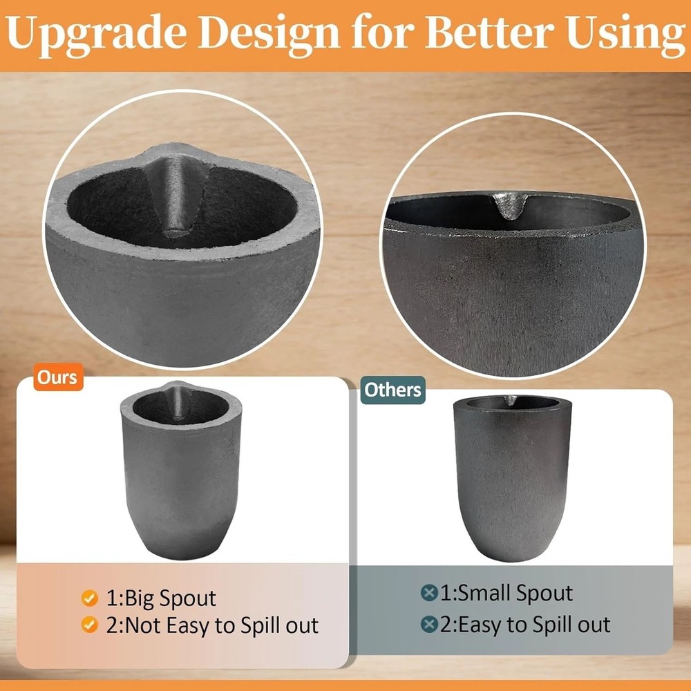 6kg Graphite Crucible Featuring Pour Spout for Efficient Metal Refining