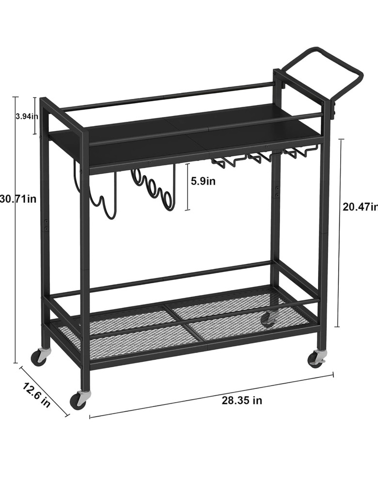 Bar and Serving Cart,  Requires Assembly