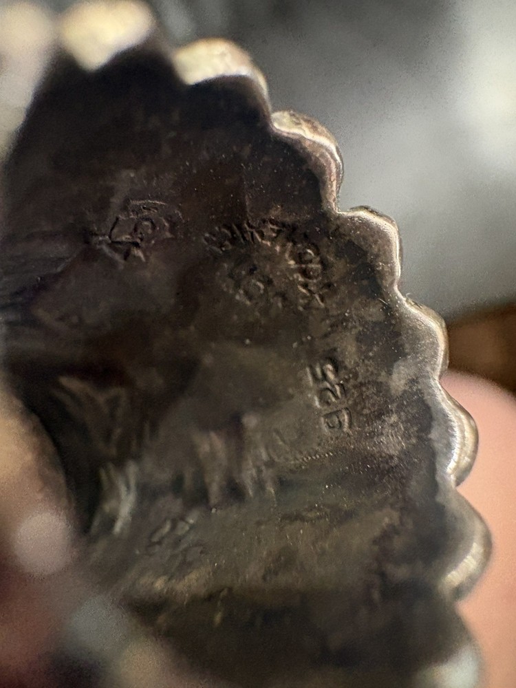 Sterling Silver Thimble Heavily Patterned Scene Design