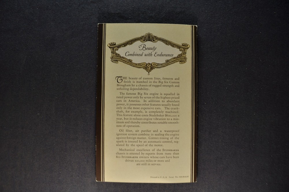 1927 Studebaker Big Six 6 Custom Brougham Brochure Folder Excellent Original 27
