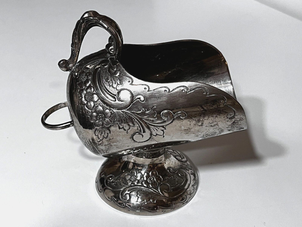 Vintage Silverplate Scuttle Sugar Bowl Scoop Sugar Server