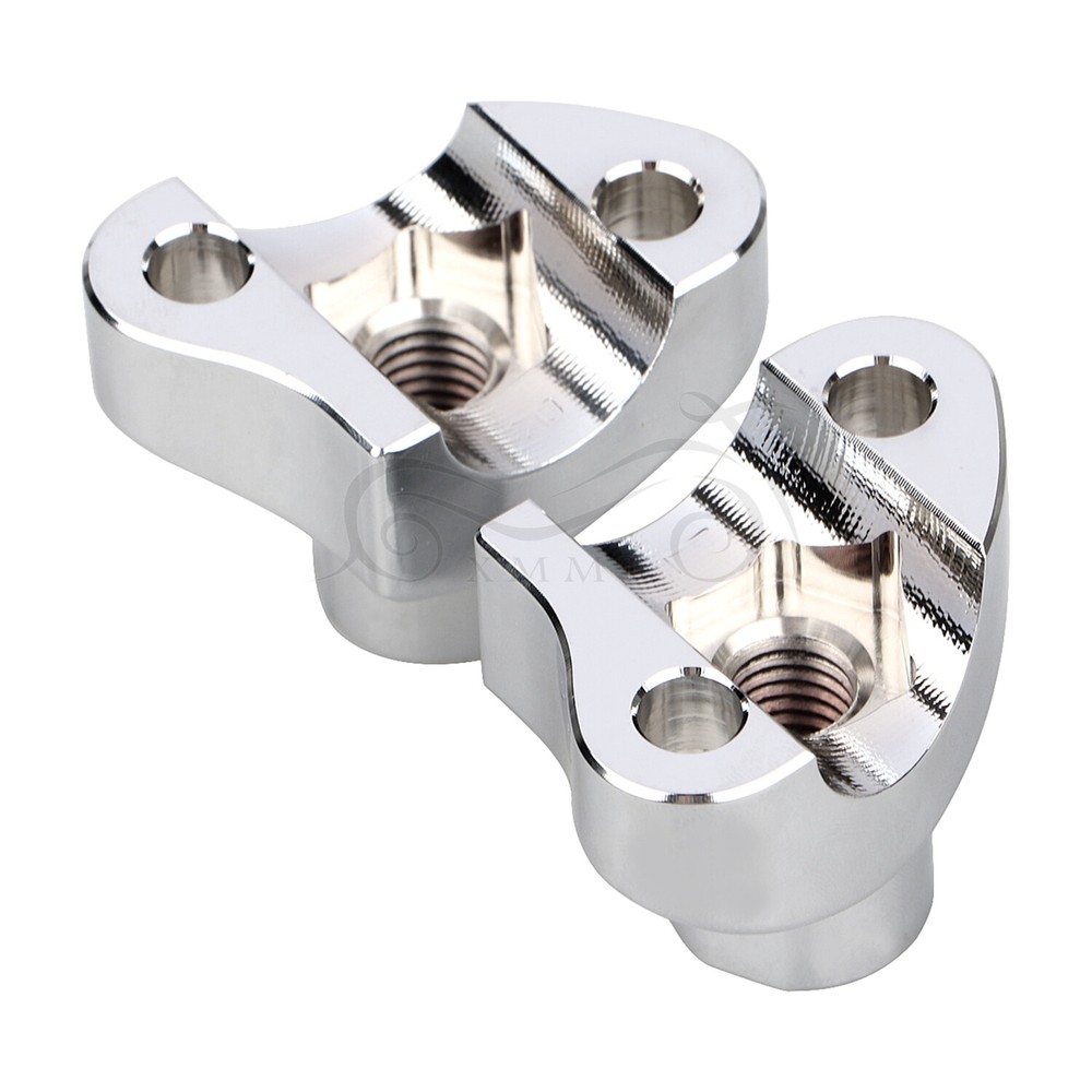 2" Tall Chrome Handlebar Risers Bottom For Harley Dyna Super Wide Glide FXDWG