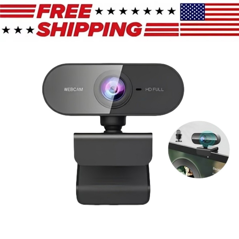 1080P Full HD USB Webcam for PC Desktop, Laptop Web Camera with Microphone