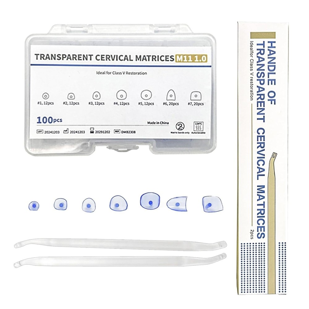 Dental Transparent Cervical Matrices Kit Composite Gingival Retractor Handle