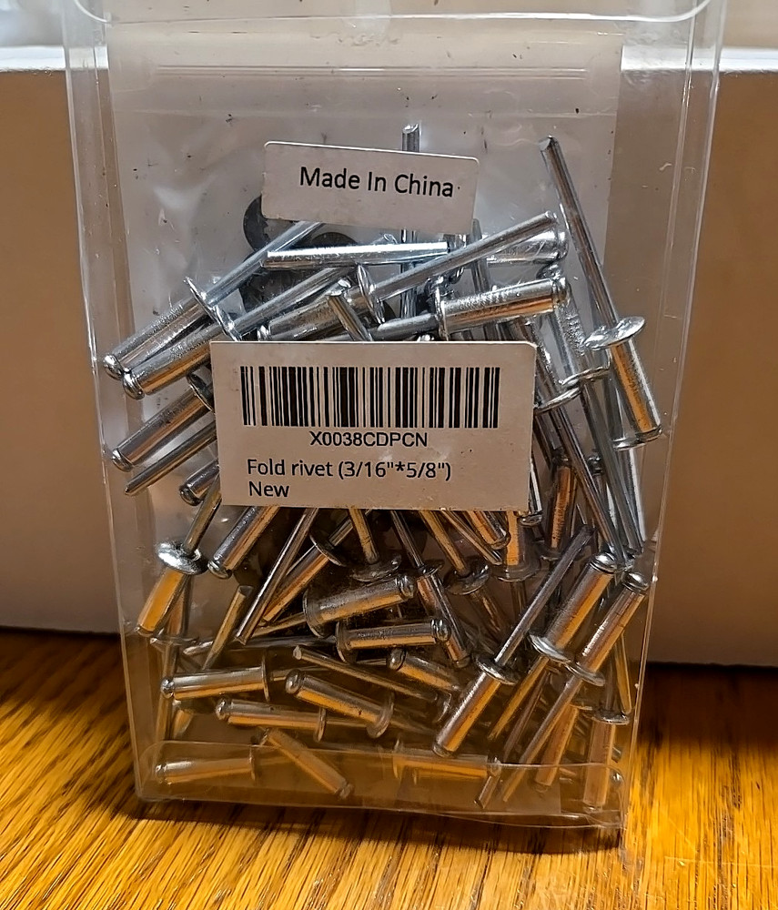 3/16" x 5/8"-Fold Rivets With Washers