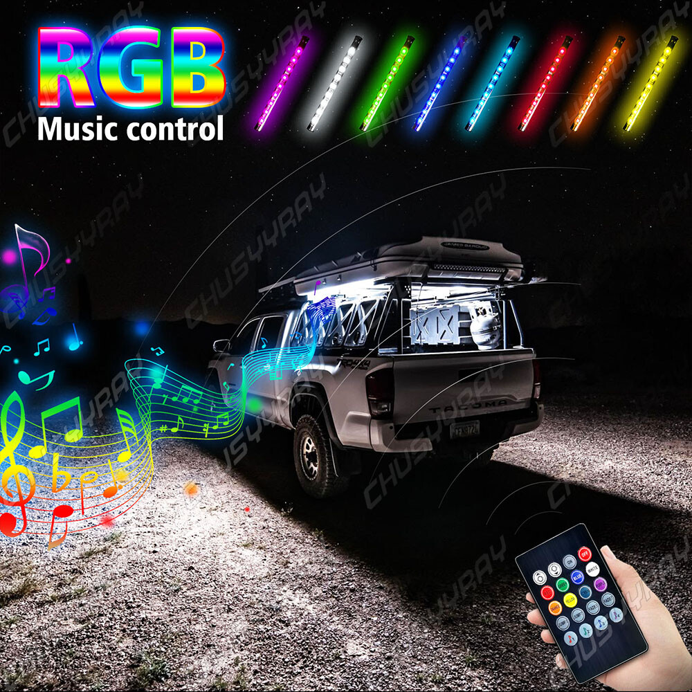 4Pcs RGB PC Case LED Strip Computer Light Bar PC Game Light With remote control
