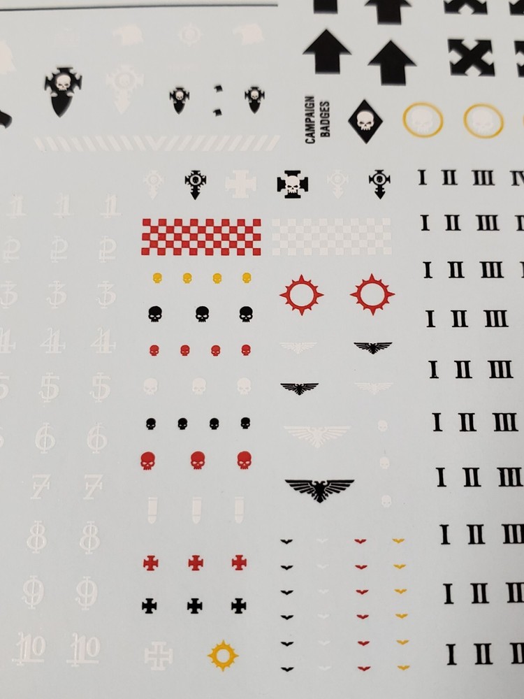 Warhammer 40k Space Marine Bits 10th Edition Chapters Transfer Sheet 2023B