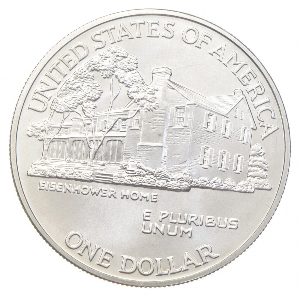 1990-W Unc Eisenhower Commemorative Silver Dollar $1