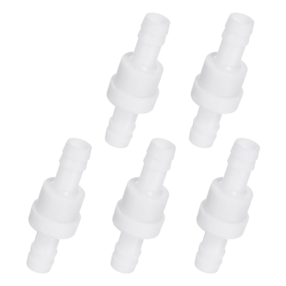 5 Pack 3/8" Plastic One Way Inline Check Valve Barb Hose Non Return White