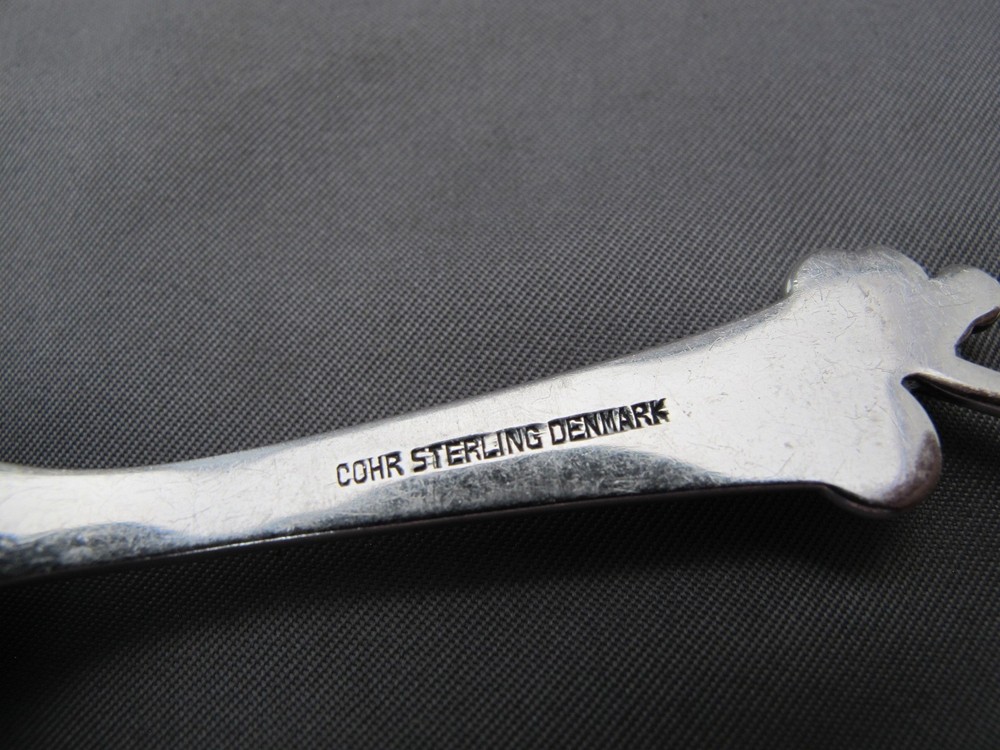 Good COHR Denmark Sterling MODERNIST LEAF HANDLE Small SPOON