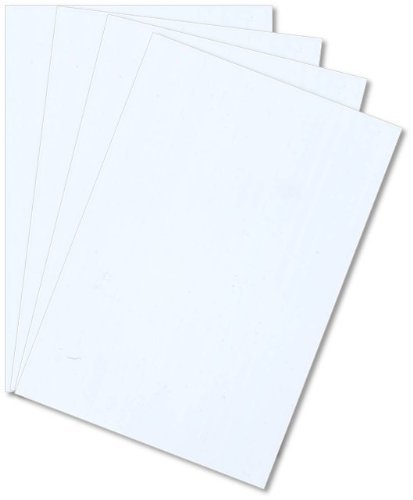 White Polystyrene Plastic Sheet - 0.020" Thick - 6" x 6" - (10 Pack)
