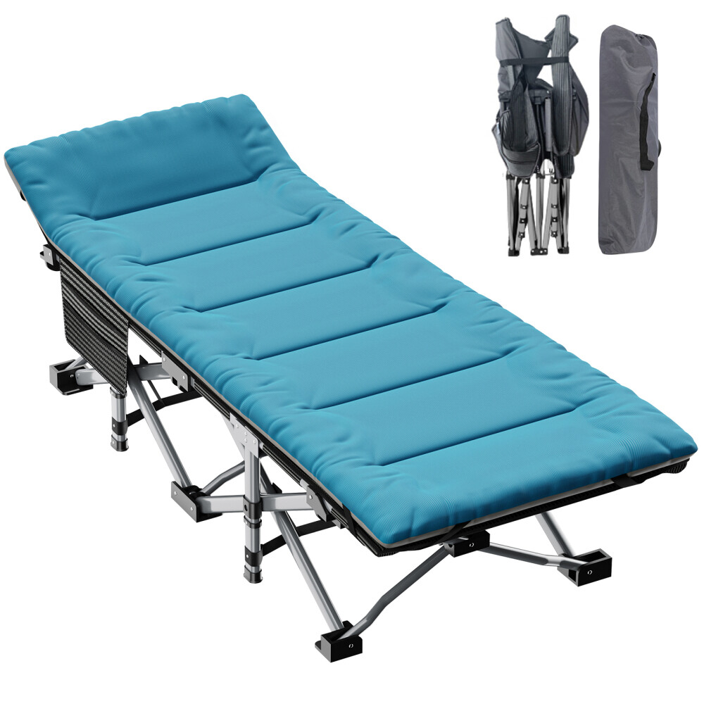 NAIZEA Camping Cot with Comfortable Thick Pad Cots for Sleeping with Carry Bag