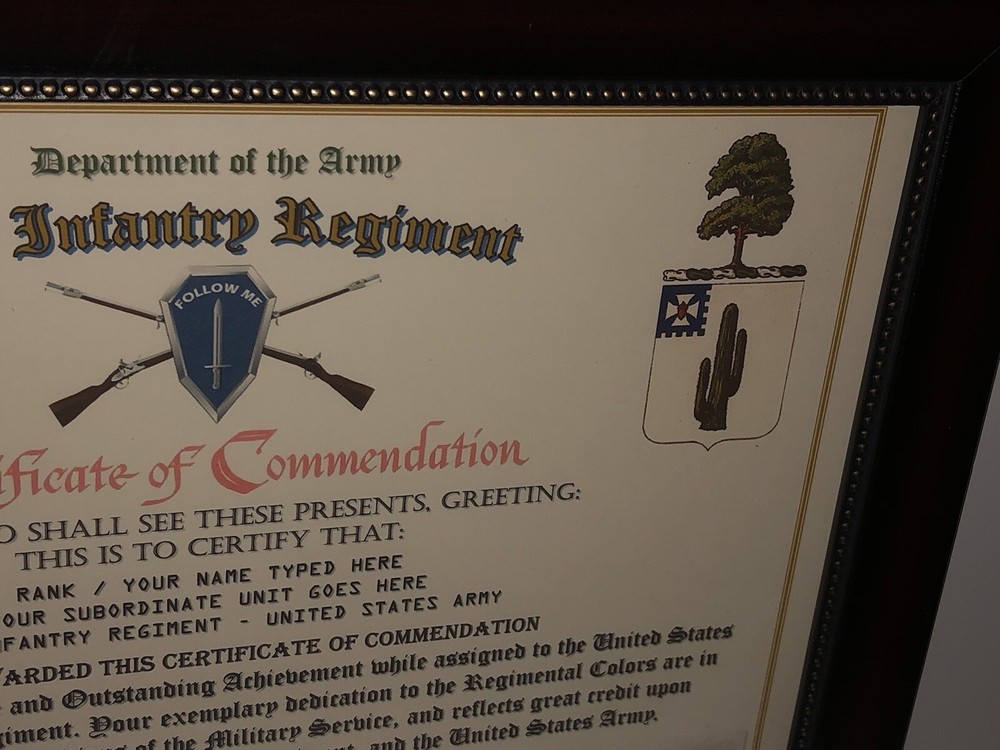 35TH INFANTRY REGIMENT / COMMEMORATIVE - CERTIFICATE OF COMMENDATION