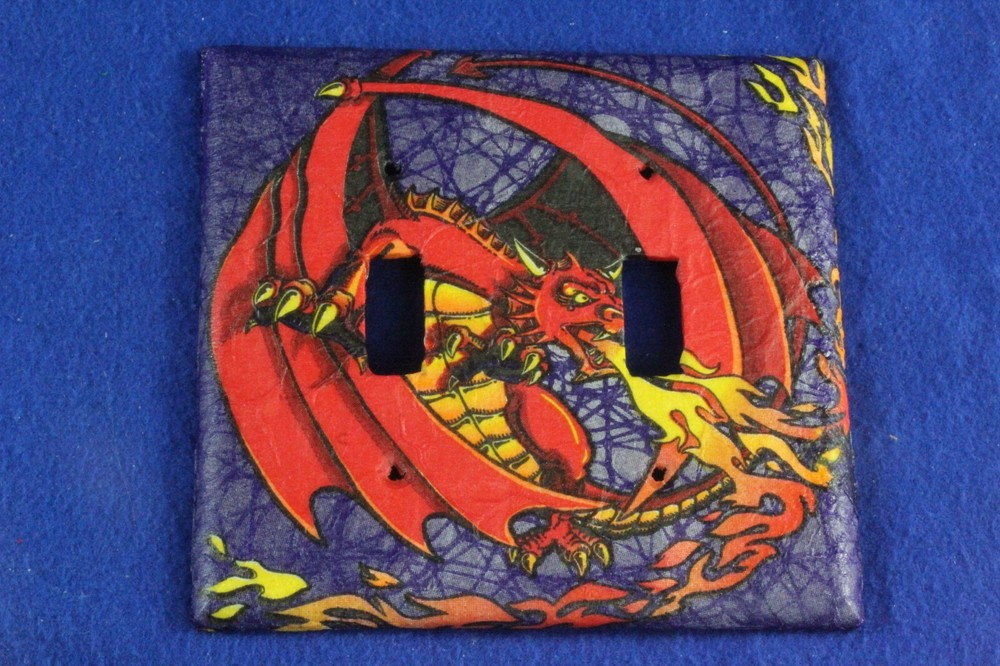 Fantasy Dragon Double Toggle Switchplate Cover.
