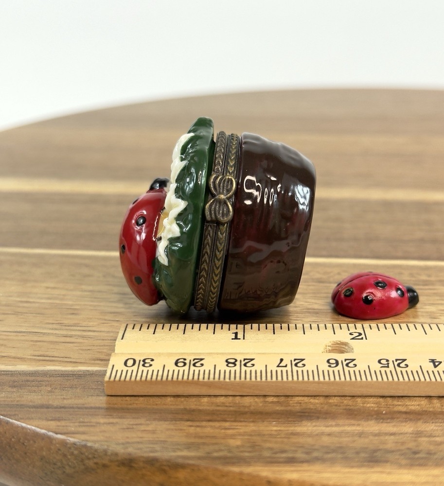 Porcelain Hinged Trinket Box Ladybug
