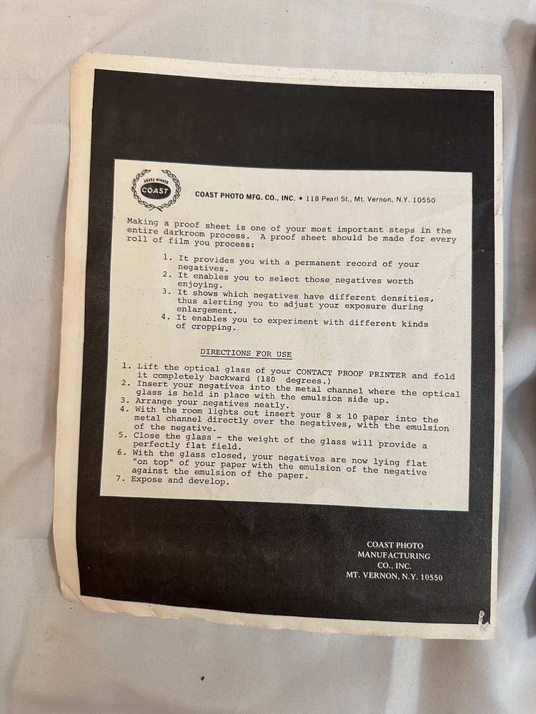 COAST - Contact Proof Printer - Photography