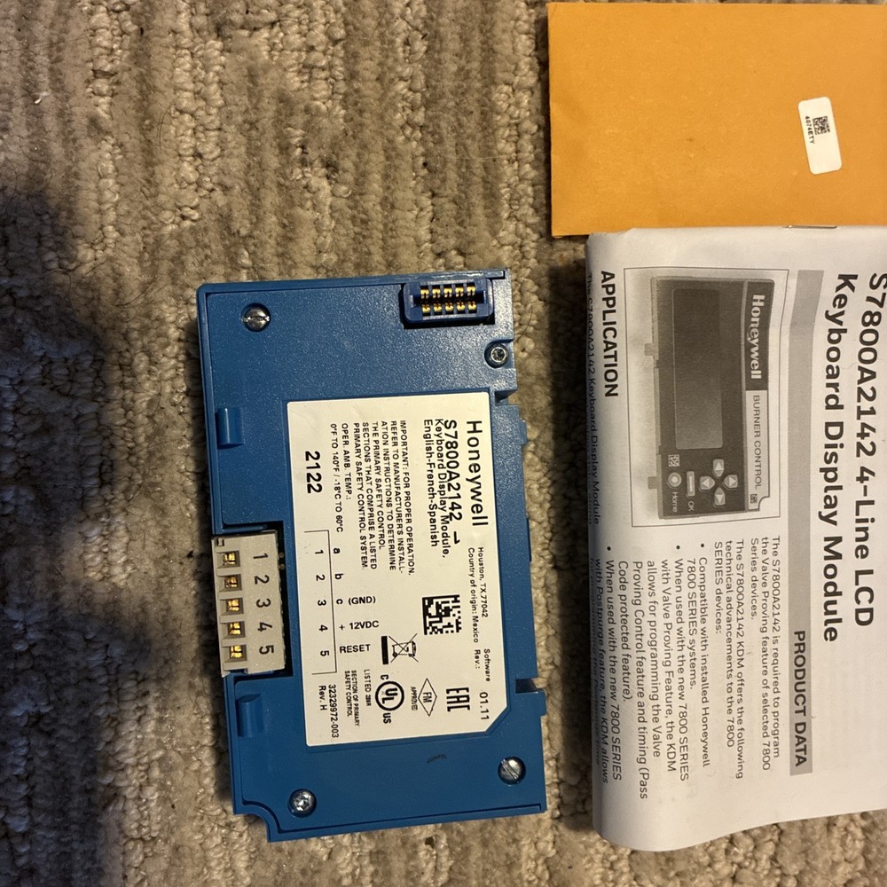 Honeywell Honeywell S7800A2142 Keyboard Display Module with Data Storage – For