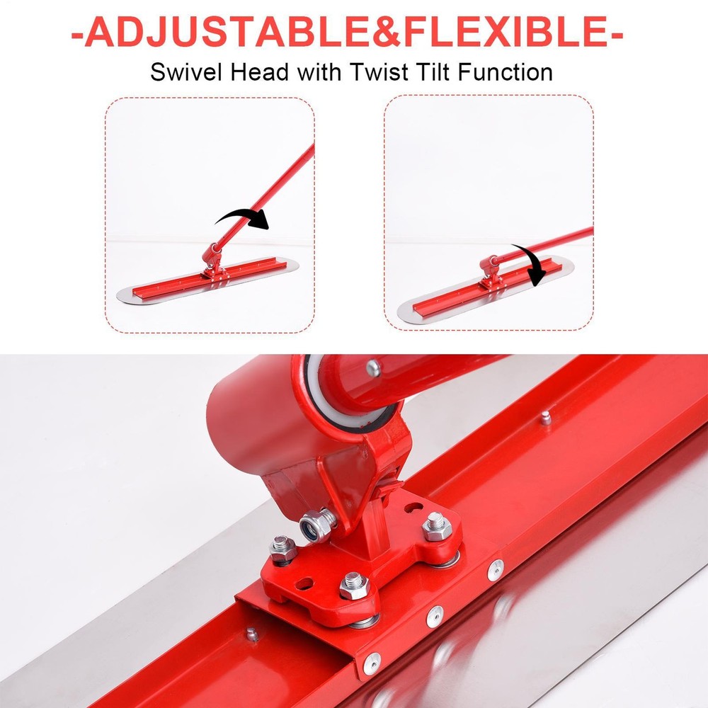 Bull Float Concrete Float 48"x12" Concrete Tool Trowel Float 4 Handles