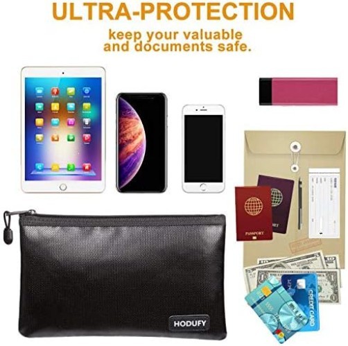 Fireproof Document and Money Bags - Water & Fire Resistant Storage Envelopes