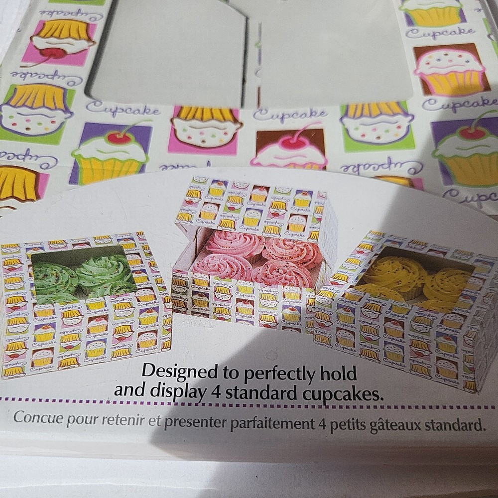 WILTON 3 CUPCAKE BOXES With CLEAR WINDOW 2pkgs New/ Unopened