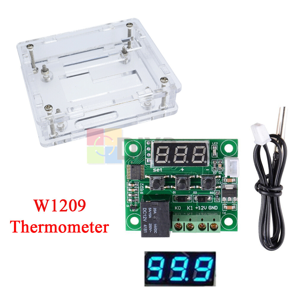 W1209 12V LED Digital Thermostat Temperature Control Switch Sensor Module+ Case